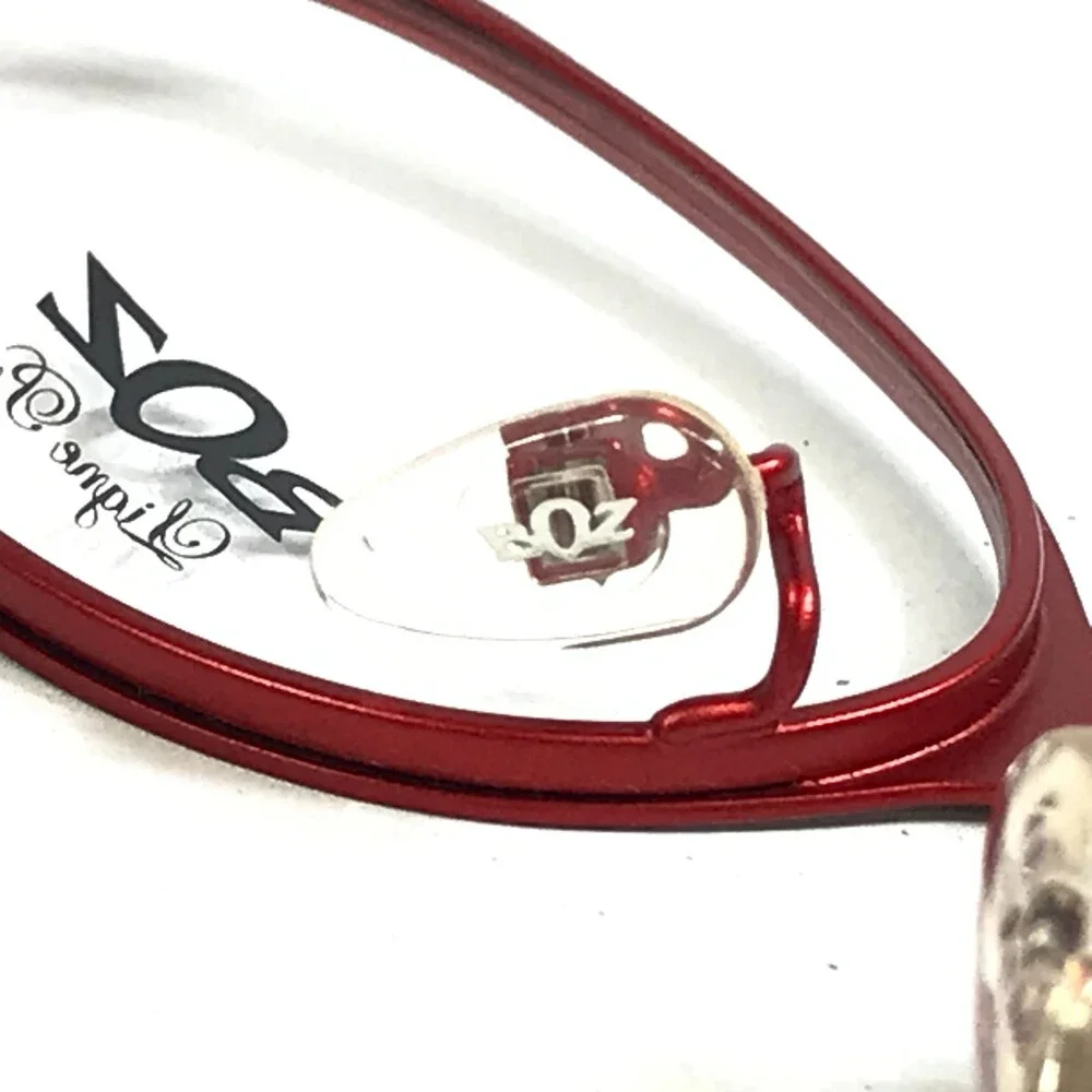 BOZ Eyeglasses Frames ZENNI 9030 Brown Red Strass Crystals Burgundy 51-16-140